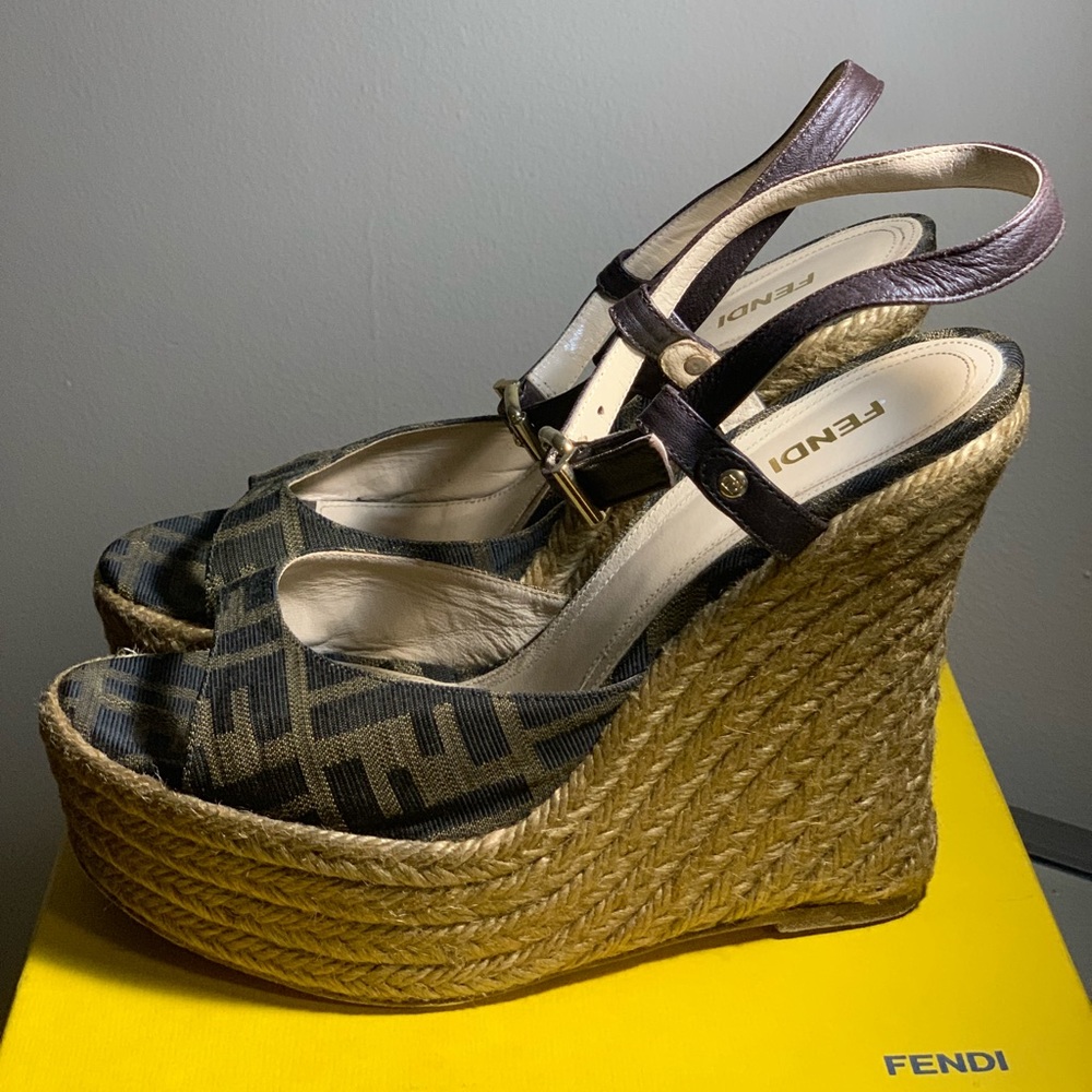 FENDI Platform Espadrille Wedges *Authentic*